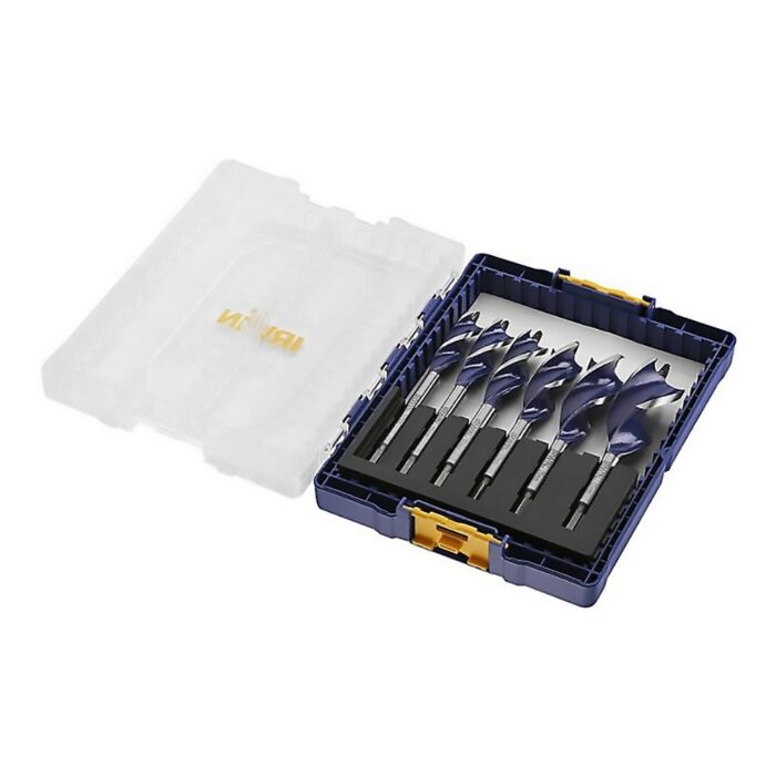 ⁦סט מקצועי 6 מקדחי עץ רחבים | סדרת IRWIN | Blue Groove 6X⁩ – תמונה ⁦3⁩