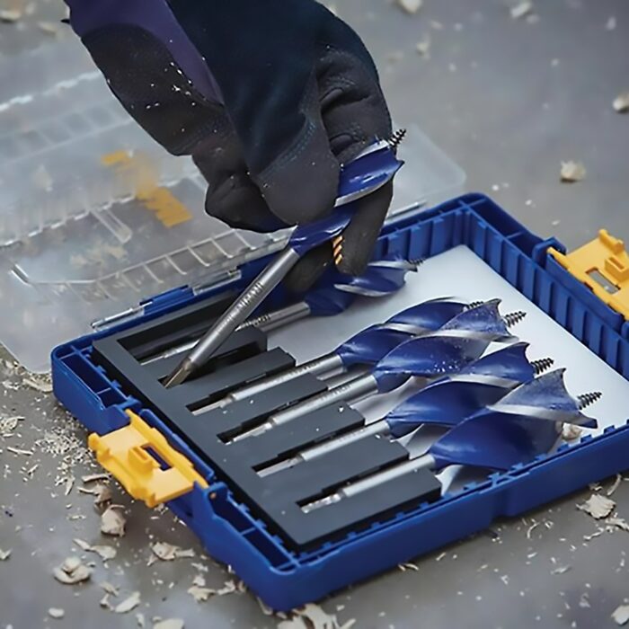 ⁦סט מקצועי 6 מקדחי עץ רחבים | סדרת IRWIN | Blue Groove 6X⁩ – תמונה ⁦4⁩