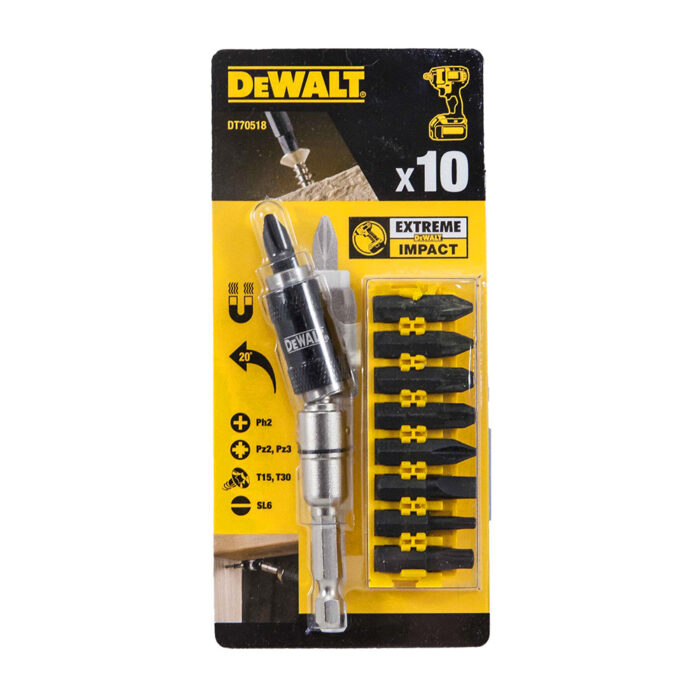 ⁦מוביל ביט זוויתי מגנטי + סט 9 ביטים | DeWALT⁩ – תמונה ⁦4⁩