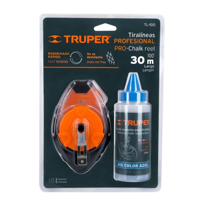 ⁦חוט צ׳וקליין לסימון עם מיכל צבע כחול | 30 מטר | TRUPER⁩ – תמונה ⁦2⁩
